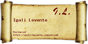 Igali Levente névjegykártya